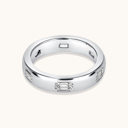 Diamond Emerald Inlay Band - Happy Jewelers Fine Jewelry Lifetime Warranty