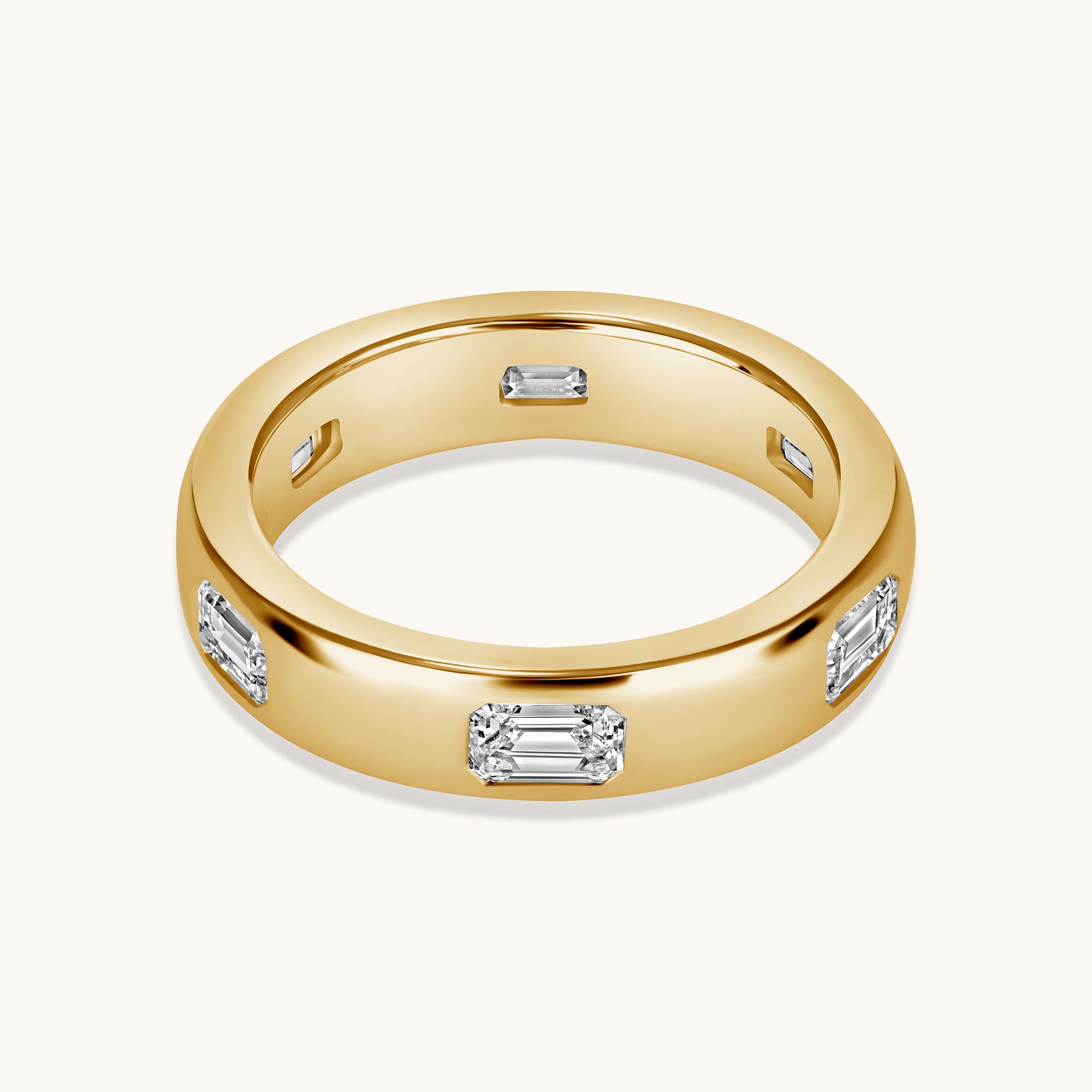 Diamond Emerald Inlay Band - Happy Jewelers Fine Jewelry Lifetime Warranty