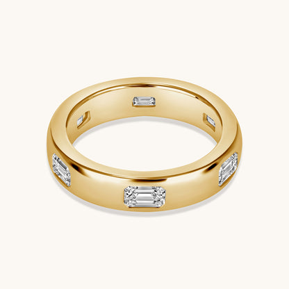 Diamond Emerald Inlay Band - Happy Jewelers Fine Jewelry Lifetime Warranty
