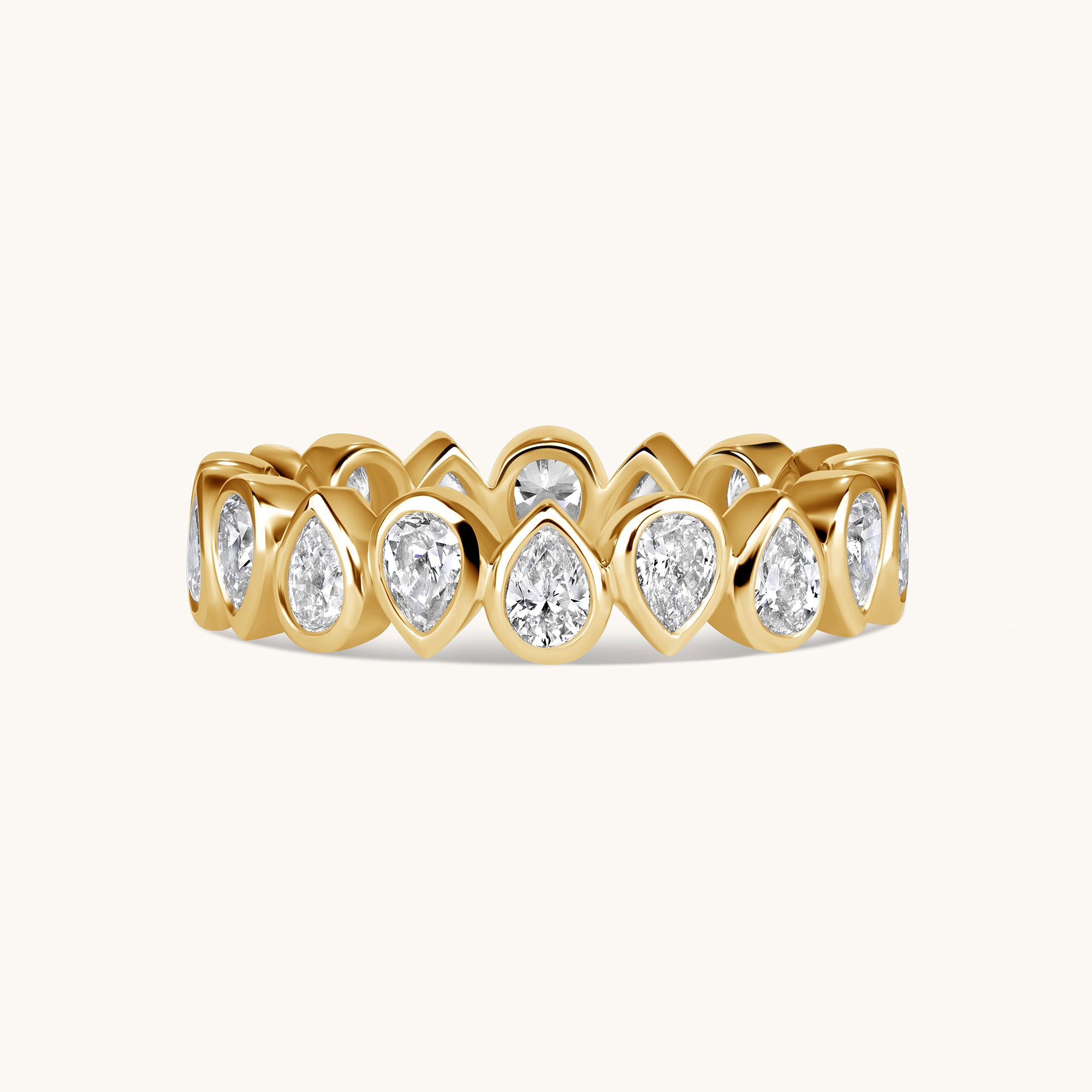 Alternating Pear Lab Diamond Bezel Eternity Band - Happy Jewelers Fine Jewelry Lifetime Warranty