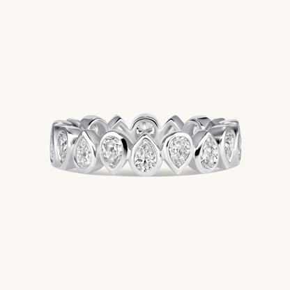 Alternating Pear Lab Diamond Bezel Eternity Band - Happy Jewelers Fine Jewelry Lifetime Warranty