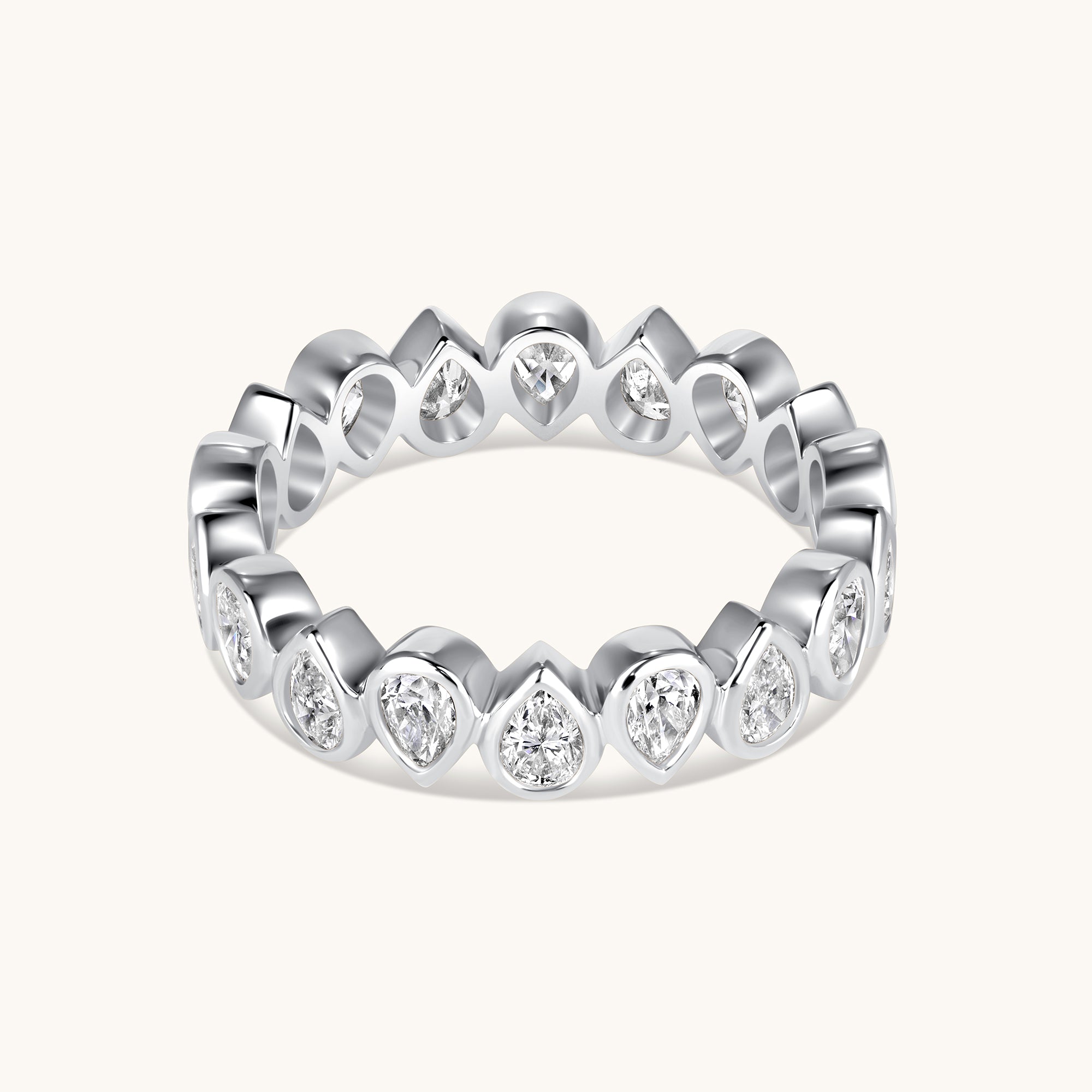 Alternating Pear Lab Diamond Bezel Eternity Band - Happy Jewelers Fine Jewelry Lifetime Warranty