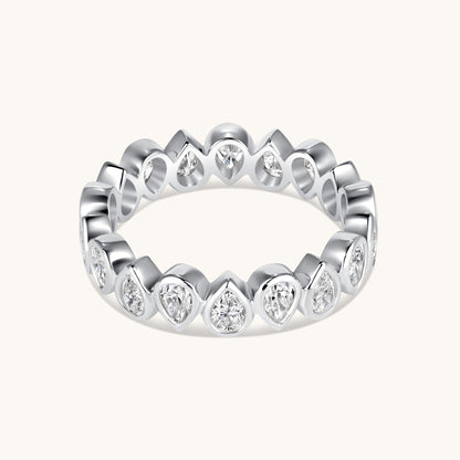 Alternating Pear Lab Diamond Bezel Eternity Band - Happy Jewelers Fine Jewelry Lifetime Warranty