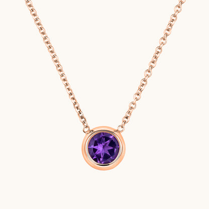 Bezel Set Solitaire Birthstone Pendant - Happy Jewelers Fine Jewelry Lifetime Warranty