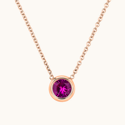 Bezel Set Solitaire Birthstone Pendant - Happy Jewelers Fine Jewelry Lifetime Warranty