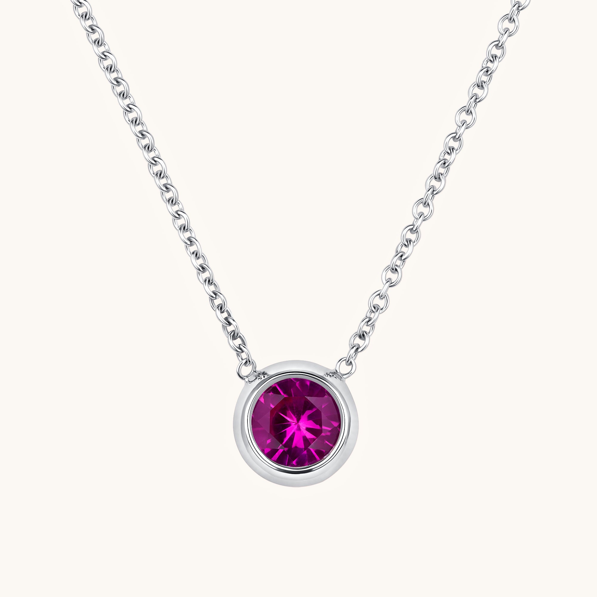 Bezel Set Solitaire Birthstone Pendant - Happy Jewelers Fine Jewelry Lifetime Warranty
