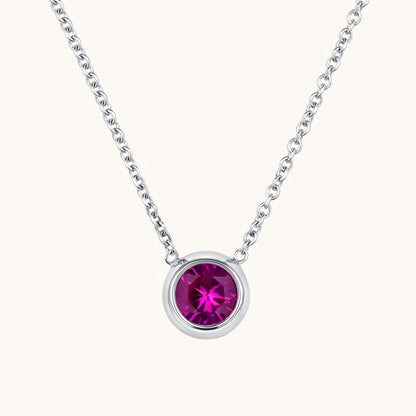 Bezel Set Solitaire Birthstone Pendant - Happy Jewelers Fine Jewelry Lifetime Warranty