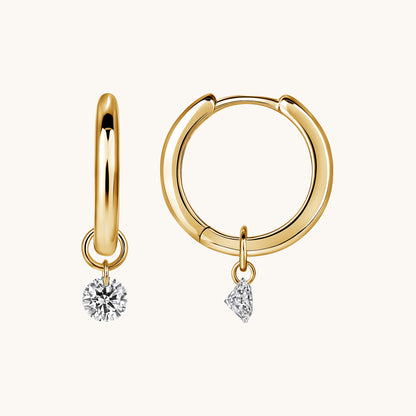 Diamond Charm Huggies - Happy Jewelers Fine Jewelry Lifetime Warranty