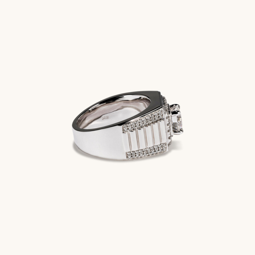 1.57 Round Brilliant Cut Lab Diamond Men's Ring