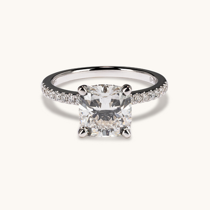 2.71 Square Cushion Lab Diamond Engagement Ring - Happy Jewelers Fine Jewelry Lifetime Warranty