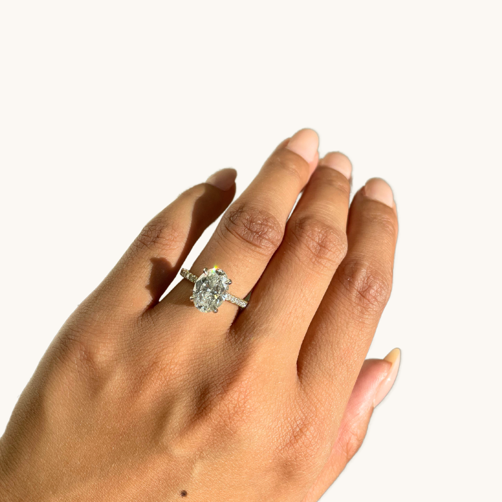 3.20 Oval Lab Diamond Engagement Ring - Happy Jewelers Fine Jewelry Lifetime Warranty