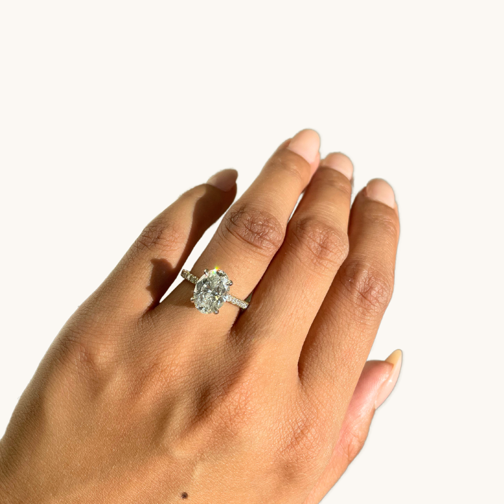 3.20 Oval Lab Diamond Engagement Ring