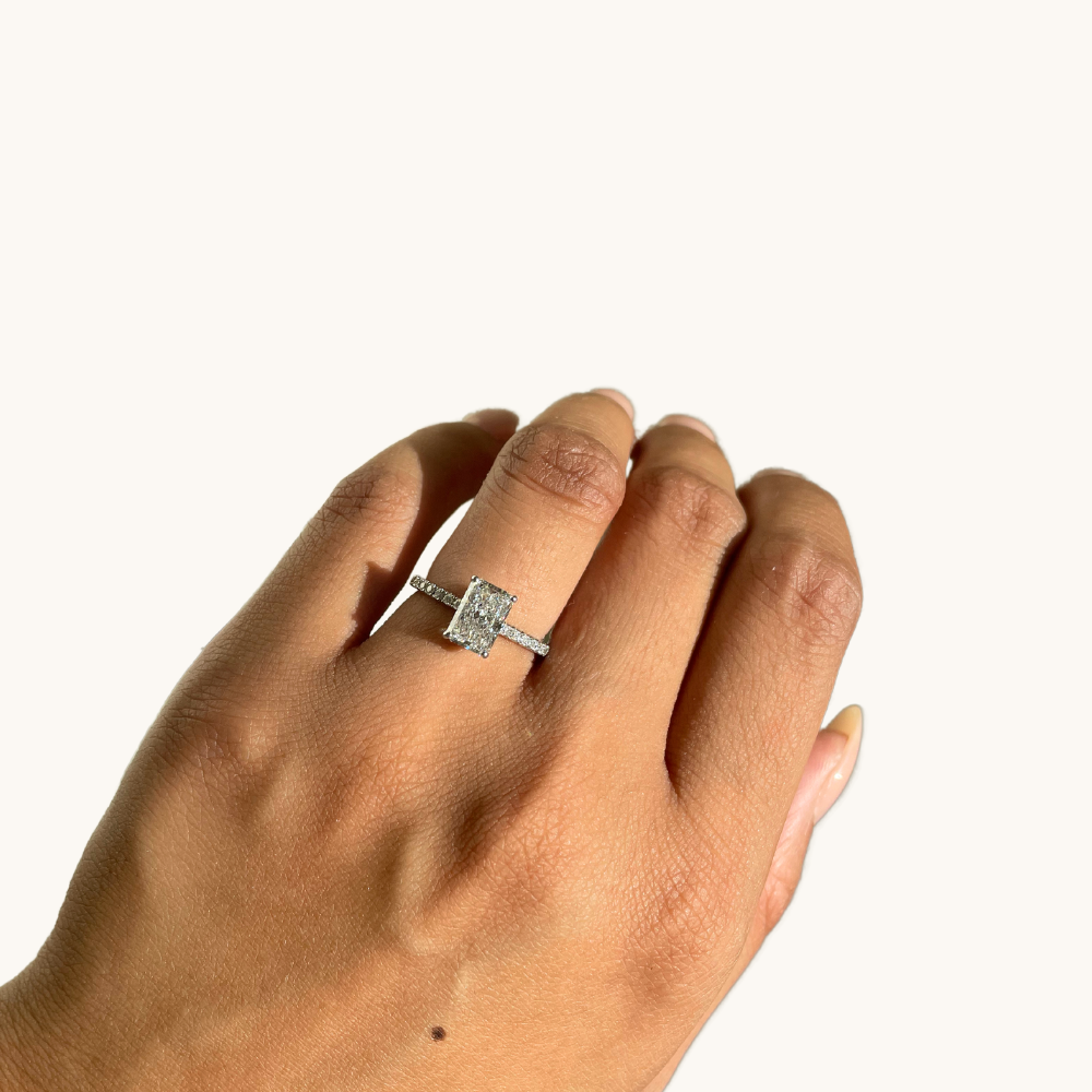 1.55 Radiant Lab Diamond Engagement Ring