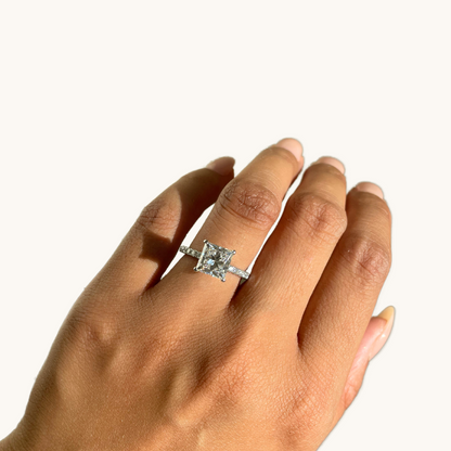 2.74 Princess Lab Diamond Engagement Ring - Happy Jewelers Fine Jewelry Lifetime Warranty