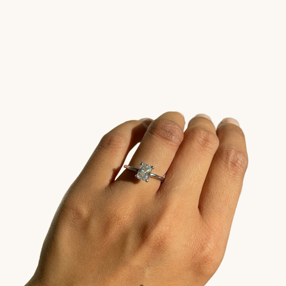 1.01 Radiant Lab Diamond Engagement Ring