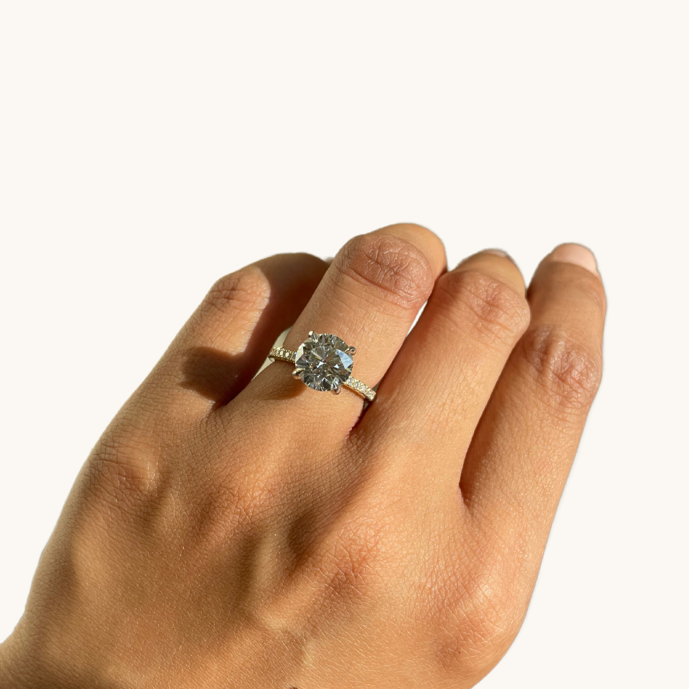 2.71 Round Lab Diamond Engagement Ring