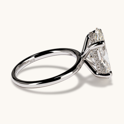 4.88 Oval Lab Diamond Engagement Ring with Hidden Halo - Happy Jewelers Fine Jewelry Lifetime Warranty