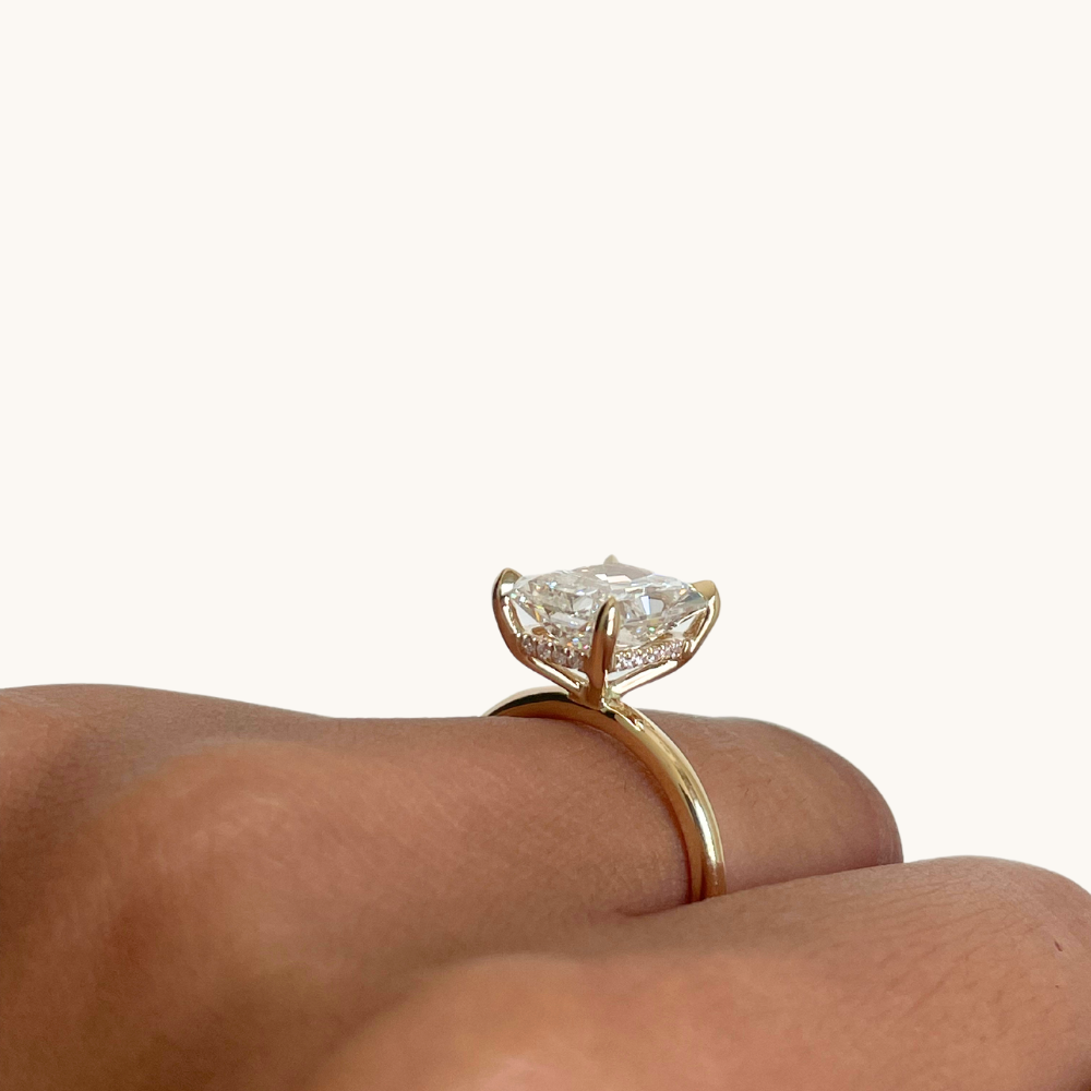 3.56 Radiant Lab Diamond Engagement Ring with Hidden Halo - Happy Jewelers Fine Jewelry Lifetime Warranty
