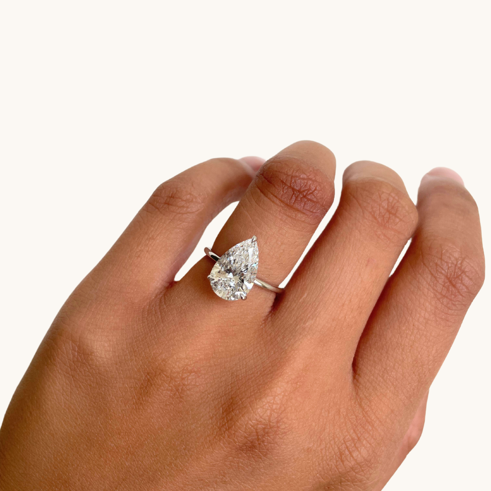 3.08 Pear Lab Diamond Engagement Ring - Happy Jewelers Fine Jewelry Lifetime Warranty
