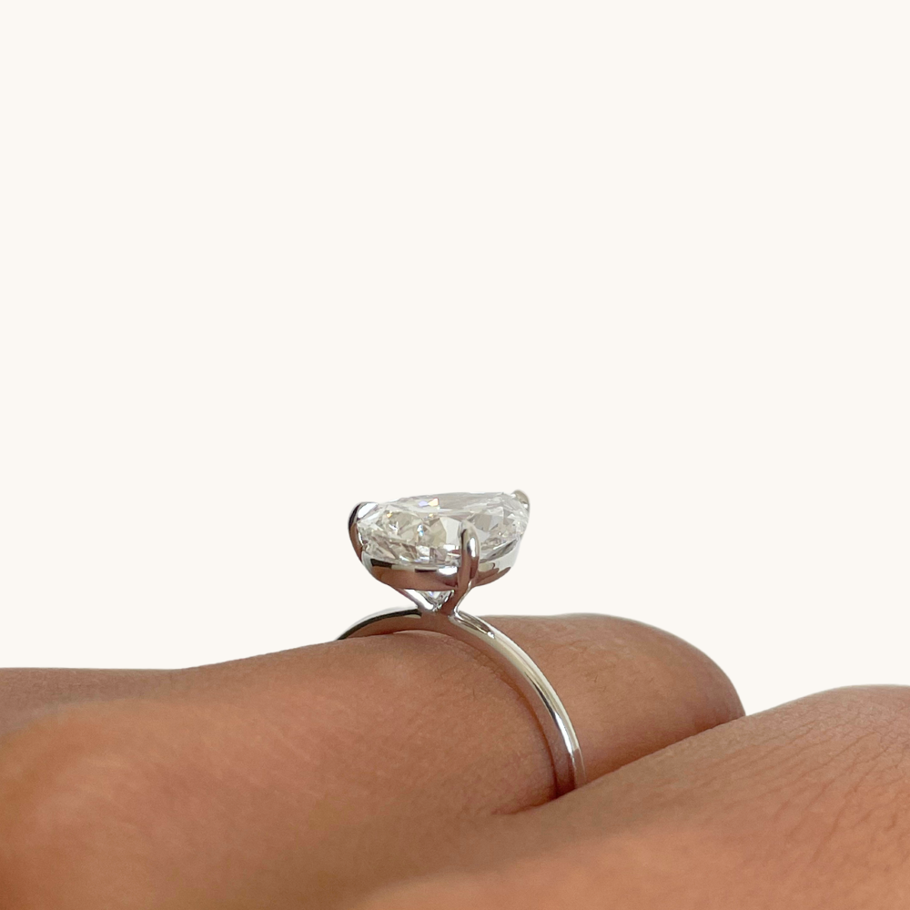 3.08 Pear Lab Diamond Engagement Ring