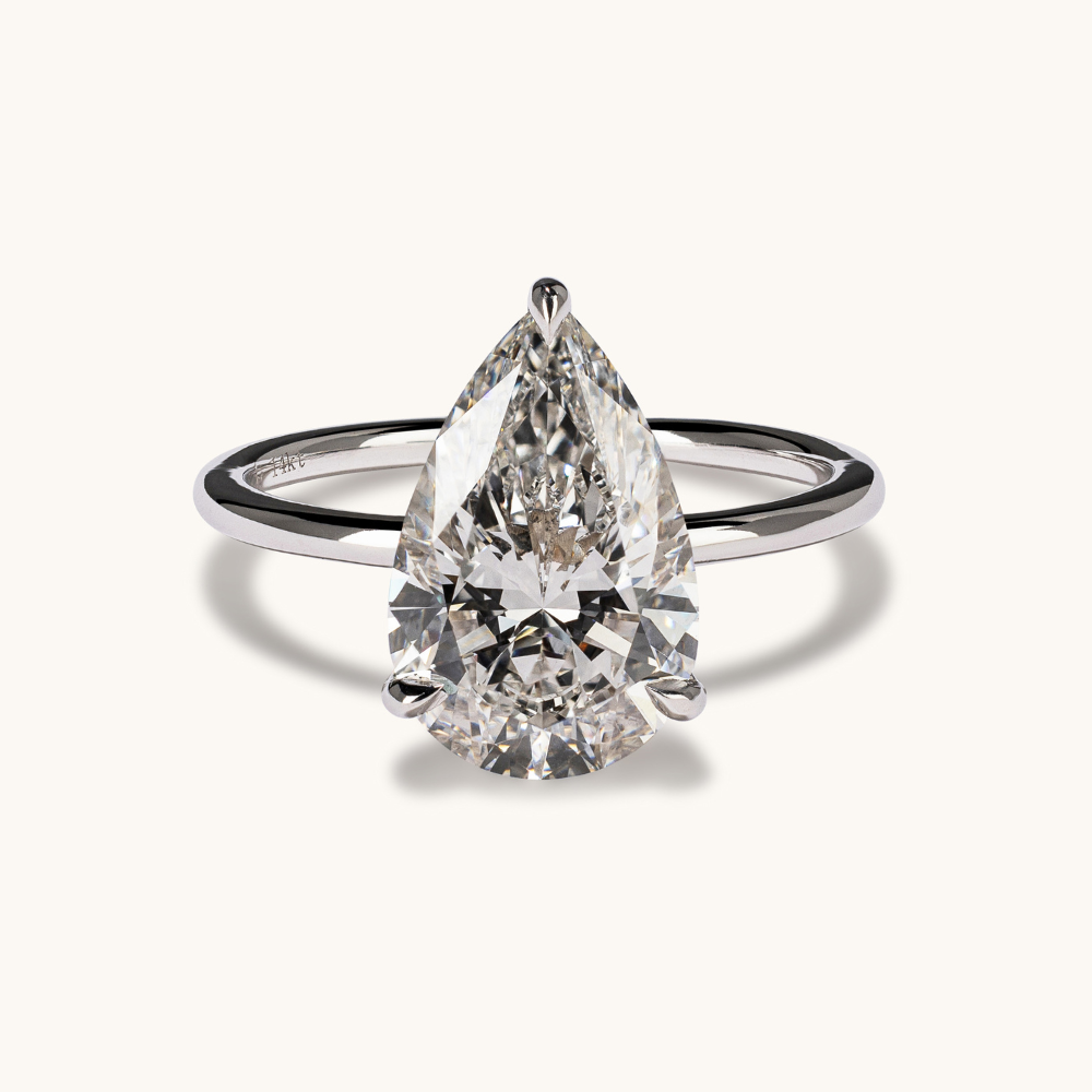 3.08 Pear Lab Diamond Engagement Ring