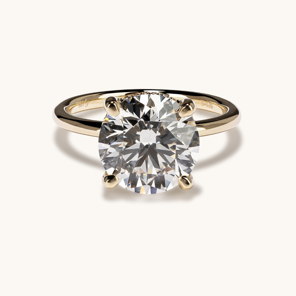 4.31 Round Lab Diamond Engagement Ring with Hidden Halo - Happy Jewelers Fine Jewelry Lifetime Warranty