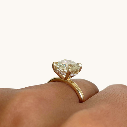 3.42 Round Lab Diamond Engagement Ring with Hidden Halo - Happy Jewelers Fine Jewelry Lifetime Warranty