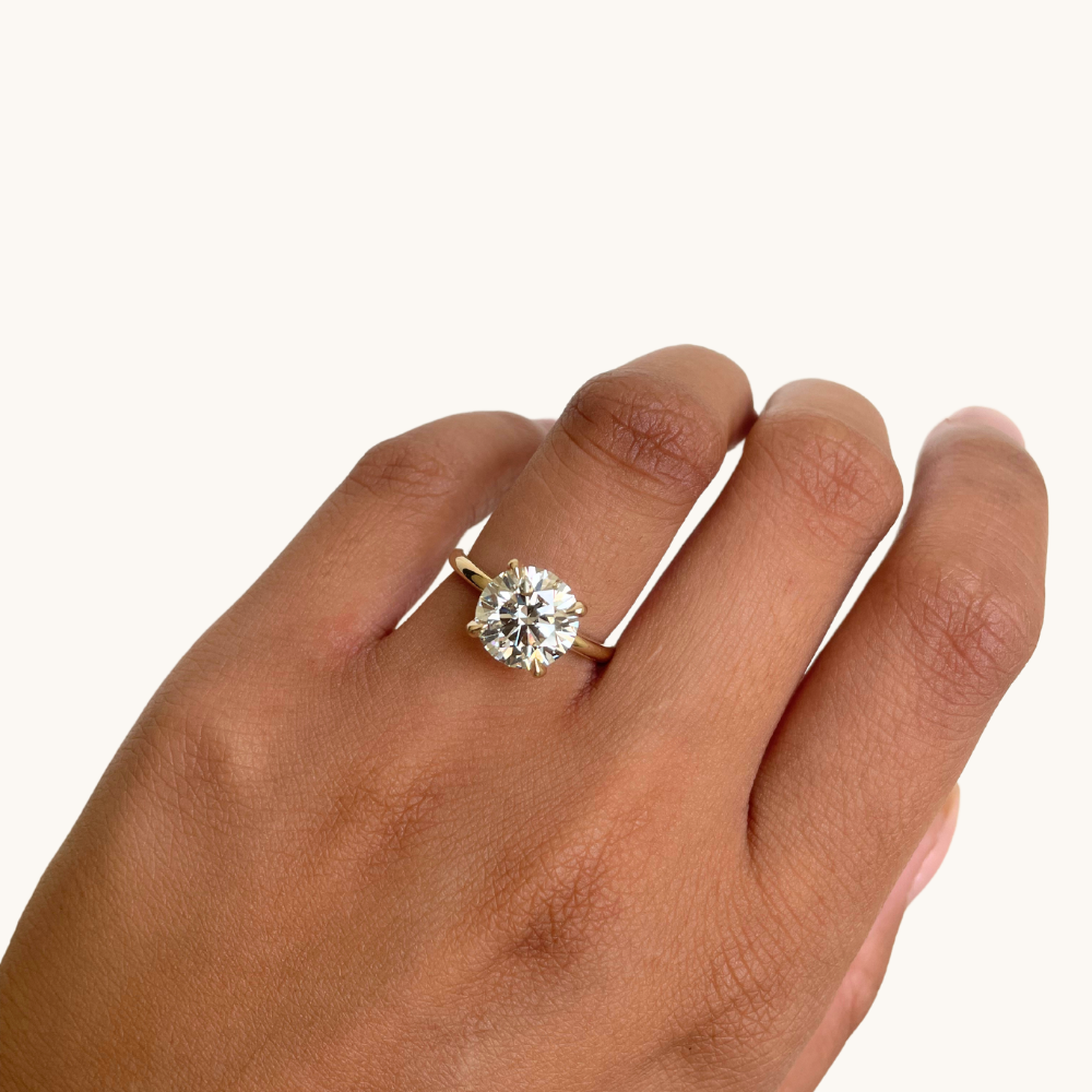 3.42 Round Lab Diamond Engagement Ring with Hidden Halo - Happy Jewelers Fine Jewelry Lifetime Warranty
