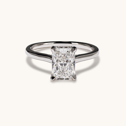 1.72 Radiant Lab Diamond Engagement Ring with Hidden Halo - Happy Jewelers Fine Jewelry Lifetime Warranty