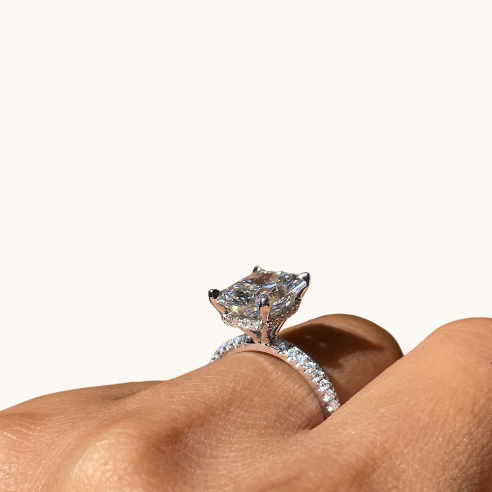 3.59 Radiant Lab Diamond Engagement Ring