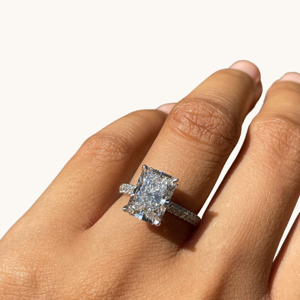 3.59 Radiant Lab Diamond Engagement Ring - Happy Jewelers Fine Jewelry Lifetime Warranty