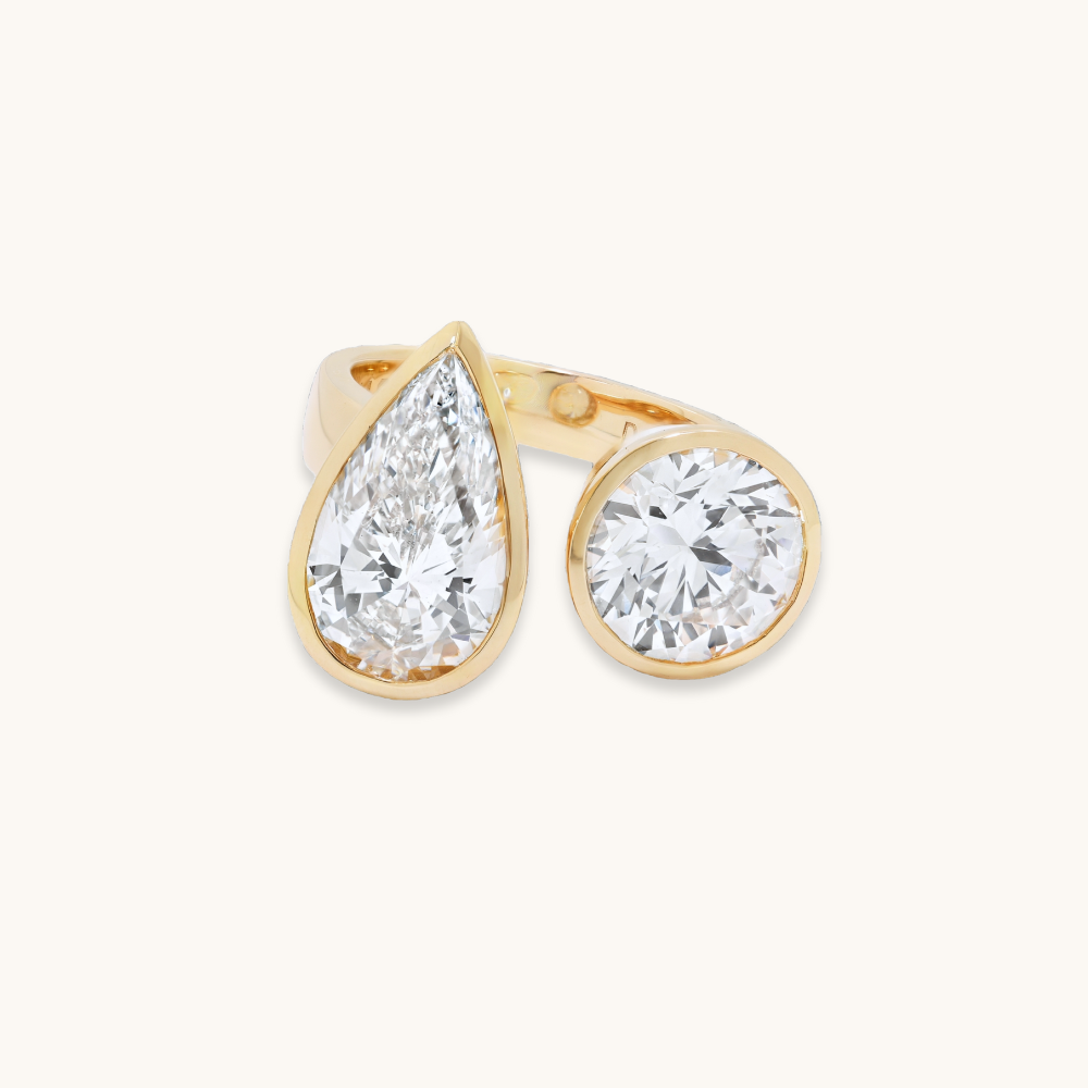 Pear and Round Toi et Moi Lab Diamond Engagement Ring - Happy Jewelers Fine Jewelry Lifetime Warranty