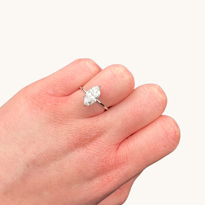 2.04 Marquise Lab Diamond Engagement Ring with Hidden Halo - Happy Jewelers Fine Jewelry Lifetime Warranty
