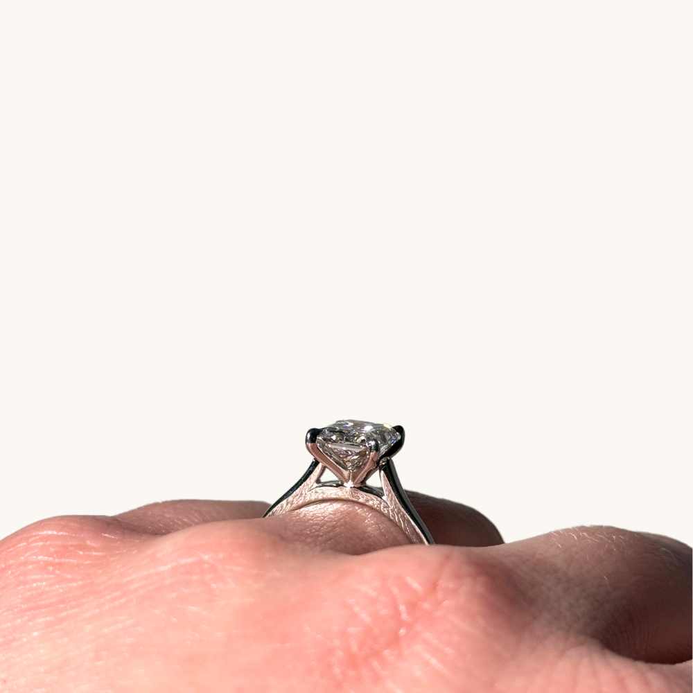 2.52 Radiant Lab Diamond Engagement Ring