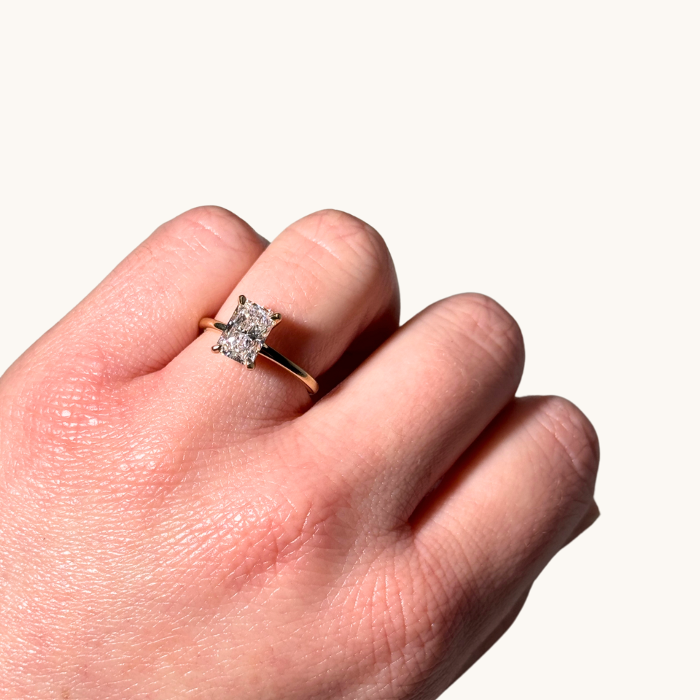 1.56 Radiant Lab Diamond Engagement Ring