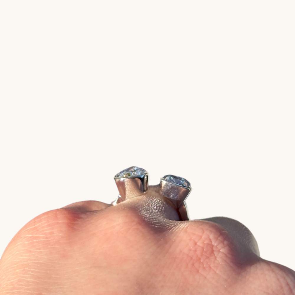 Pear and Cushion Toi et Moi Lab Diamond Engagement Ring - Happy Jewelers Fine Jewelry Lifetime Warranty