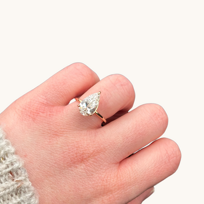 3.37 Pear Lab Diamond Engagement Ring - Happy Jewelers Fine Jewelry Lifetime Warranty