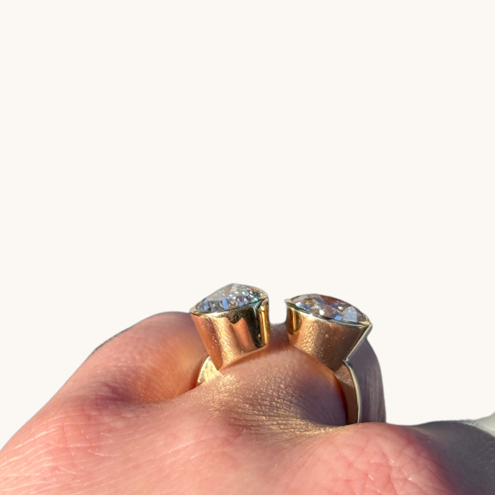 Pear and Round Toi et Moi Lab Diamond Engagement Ring - Happy Jewelers Fine Jewelry Lifetime Warranty