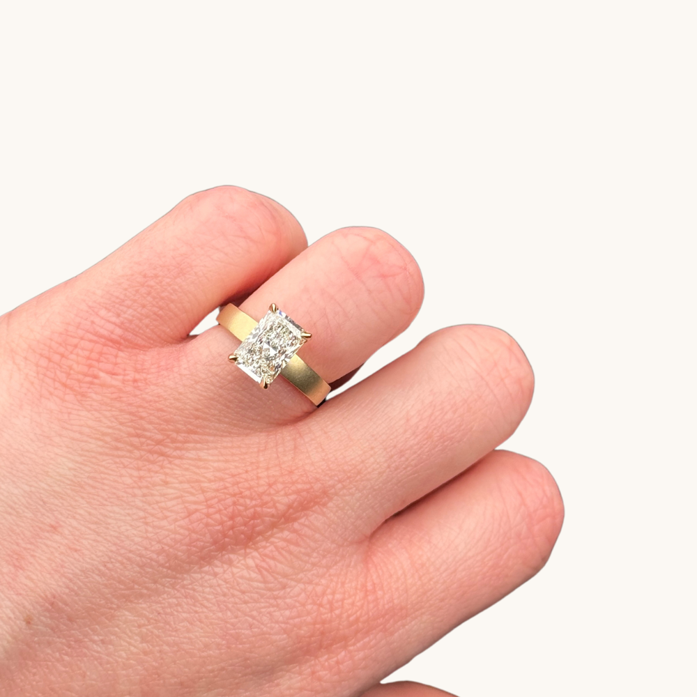 2.59 Radiant Lab Diamond Engagement Ring with Hidden Halo - Happy Jewelers Fine Jewelry Lifetime Warranty