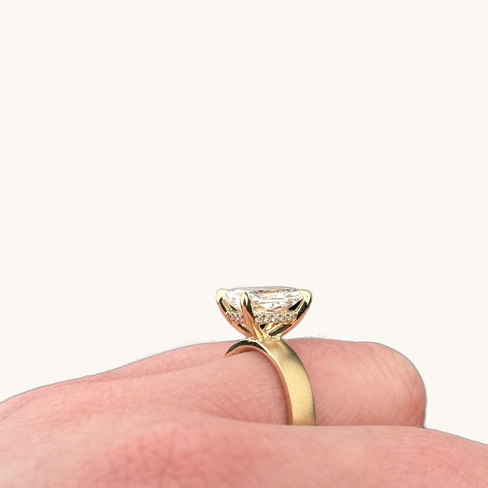 2.59 Radiant Lab Diamond Engagement Ring with Hidden Halo - Happy Jewelers Fine Jewelry Lifetime Warranty