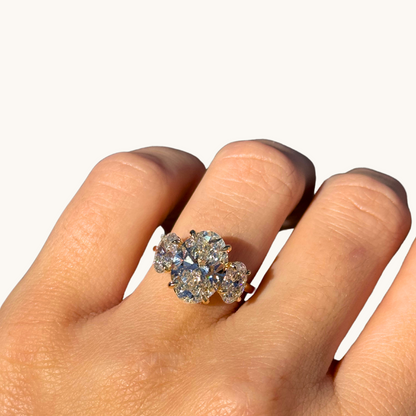 4.14 Oval Lab Diamond 3-Stone Engagement Ring - Happy Jewelers Fine Jewelry Lifetime Warranty