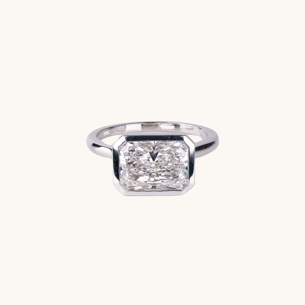 3.21 Radiant Lab Diamond East-West Engagement Ring