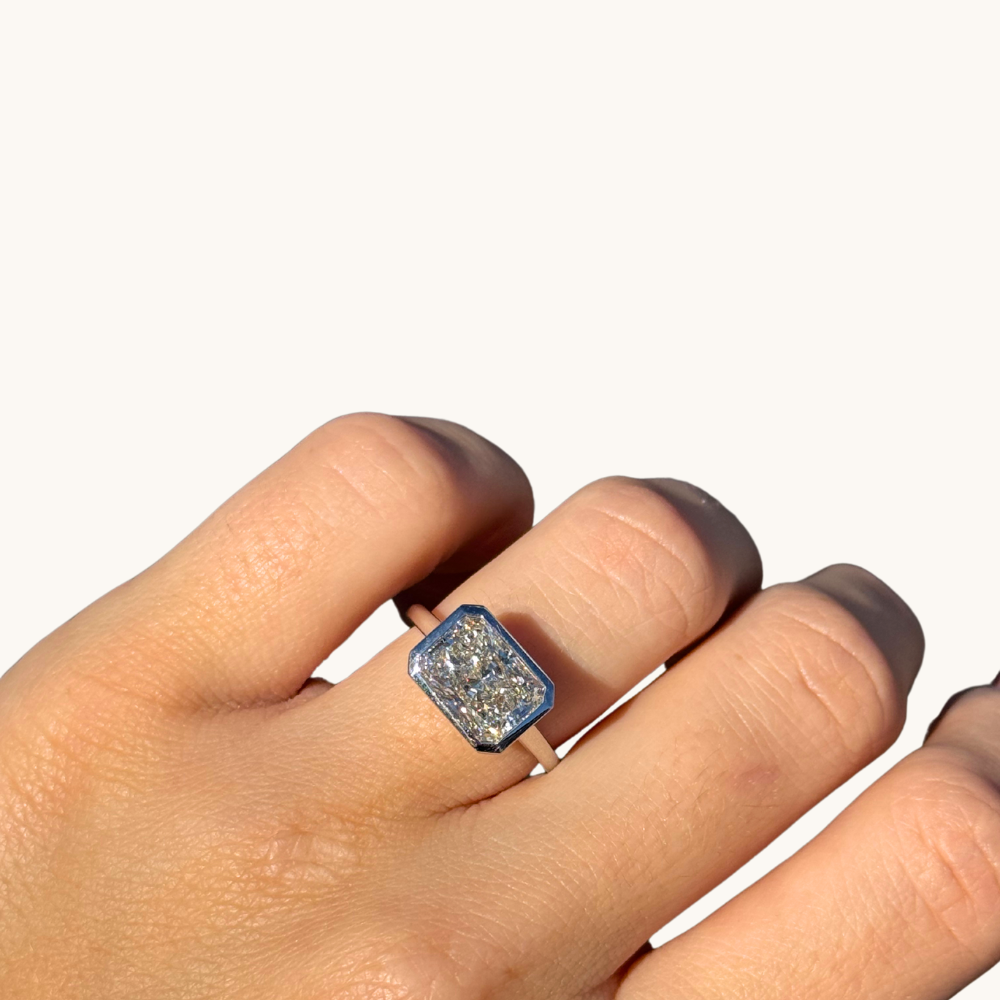 3.21 Radiant Lab Diamond East-West Engagement Ring - Happy Jewelers Fine Jewelry Lifetime Warranty