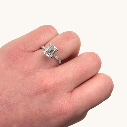 2.40 Emerald Lab Diamond Engagement Ring - Happy Jewelers Fine Jewelry Lifetime Warranty