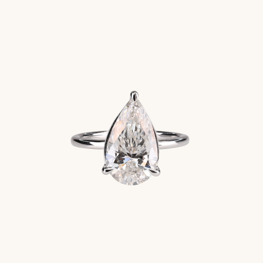 3.31 Pear Lab Diamond Engagement Ring