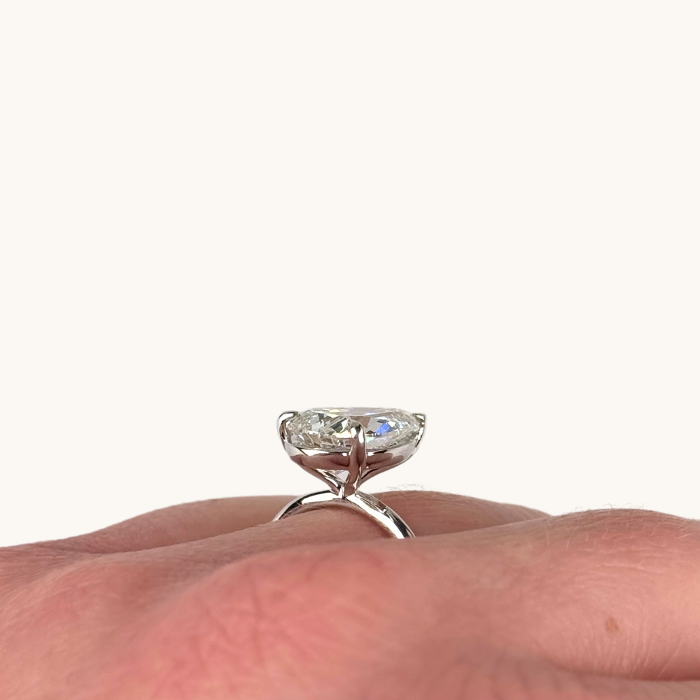 3.31 Pear Lab Diamond Engagement Ring