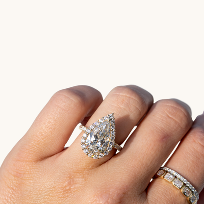 3.39 Pear Lab Diamond Engagement Ring - Happy Jewelers Fine Jewelry Lifetime Warranty