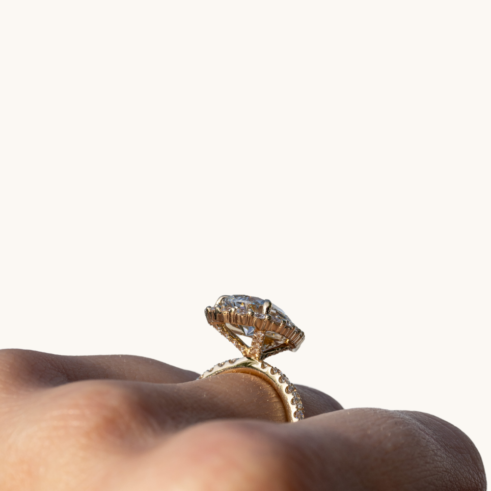 3.39 Pear Lab Diamond Engagement Ring