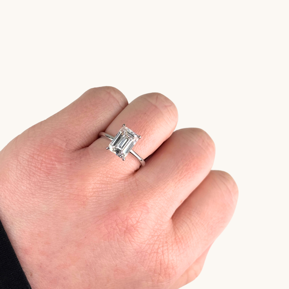 3.09 Emerald Lab Diamond Engagement Ring - Happy Jewelers Fine Jewelry Lifetime Warranty