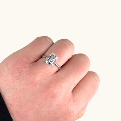 3.09 Emerald Lab Diamond Engagement Ring - Happy Jewelers Fine Jewelry Lifetime Warranty